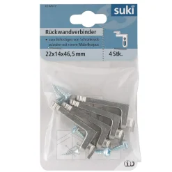 Rückwandverbinder Stahl 2,2 x 1,4 cm 4 Stück^Suki Sale