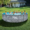 Summer Waves Elite Frame Pool 549x549x132cm Stein Grau