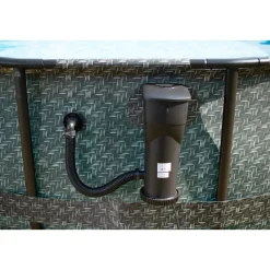 Elite Frame Pool 488x488x122cm Rattan Grau*Summer Waves Clearance