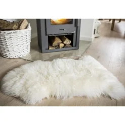 Teppich Schaffell ca 60 x 85 cm Weiß