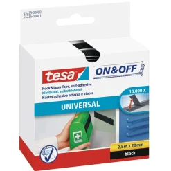 Tesa Klettband zum Aufkleben schwarz 20 mmx2,5m