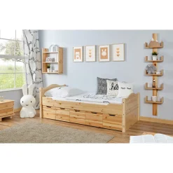 Einzelbett Leni Kiefer mit 5er Schubkästen 100 x 200 cm*Ticaa Clearance