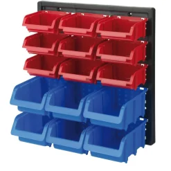 Tood Sichtlagerkasten-Set blau-rot 16-teilig