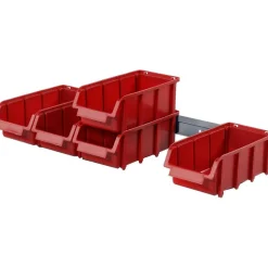 Sichtlagerkasten-Set Visus 2 L 50 x 21 x 7,5 cm rot 6-teilig*Tood Hot