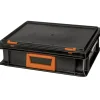 Systemkoffer Newbox PC 10 stapelbar 34 x 30 x 13,3 cm schwarz-orange*Tood Best