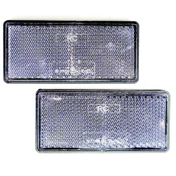 Anhänger-Frontreflektor weiß 8,5 x 3,8 cm 2 Stk.*Unitec New