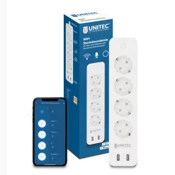 Unitec WIFI Steckdosenleiste Smart 4fach inkl 2xUSB weiß
