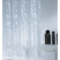 Duschvorhang Dots Folie 180 x 200 cm weiß*Valblue Outlet