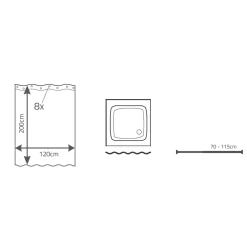 Duschvorhang Noble Textil 120 x 200 cm weiß^Valblue Online