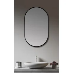 Design- Wandspiegel Laurin schwarz matt 45 x 75 cm*Valblue Outlet