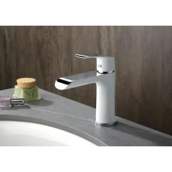 Waschtischarmatur Nantes weiß*Valblue Clearance