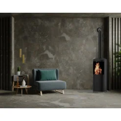 Valo Kamin Glasbodenplatte, Tropfenform, Stärke 8mm, 110x110cm