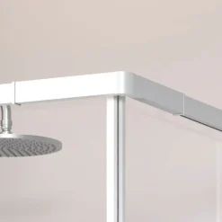 Variabler Eckeinstieg, Farbe: Weiss, m. Streifen, 75-90x75-90cm