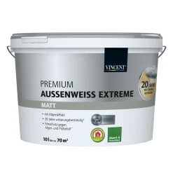 Fassadenfarbe Premium Aussenweiss Extreme matt 10 L^Vincent