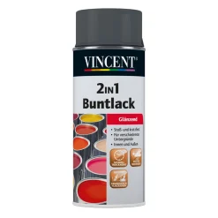 2in1 Buntlack Spray anthrazitgrau glänzend 400 ml^Vincent Hot