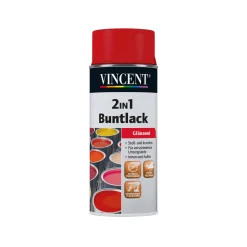 2in1 Buntlack Spray feuerrot glänzend 400 ml^Vincent Clearance