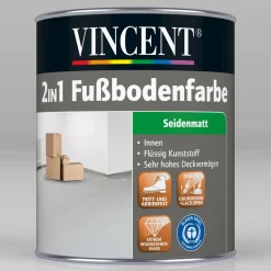 2in1 Fußbodenfarbe silbergrau 750 ml*Vincent Hot