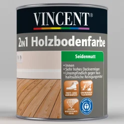 2in1 Holzbodenfarbe RAL8011 Nussbraun 750 ml^Vincent Outlet