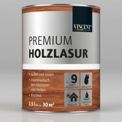 Premium Holzlasur Nussbaum Dunkel 2,5 L*Vincent Sale