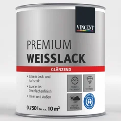 Vincent Premium Weißlack RAL 9003 signalweiß glänzend 750 ml