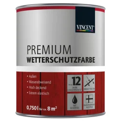 Premium Wetterschutzfarbe Anthrazit 0,75 L^Vincent Hot