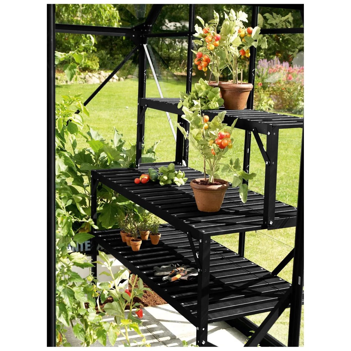 Alu-Tischaufsatz schwarz 121 x 28 x 38 cm^Vitavia Sale