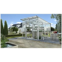 Gewächshaus Aura 7800 7,8m² 3 mm Hohlkammerplatten silber*Vitavia Hot