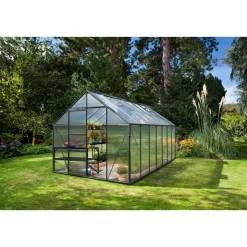 Gewächshaus Merkur 11500 11,5m² 3 mm Einscheibensicherheitsglas schwarz*Vitavia Best