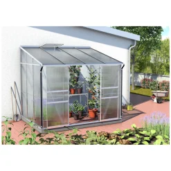 Gewächshaus Osiris 5200 5,2m² 4 mm Hohlkammerplatten silber^Vitavia Discount