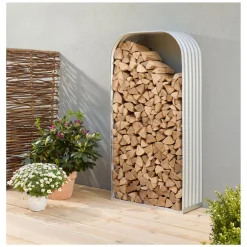 Kaminholzregal Lignum 401 hoch silber-grau^Vitavia Outlet