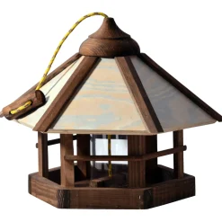 Vogelfutterhaus Camouflage zum Aufhängen 35 x 35 x 29 cm Kiefer Dunkelbraun