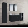 VCM Waschplatz 80 cm 5-teiliges Set 1 Schubfach mit Spiegelschrank schwarz