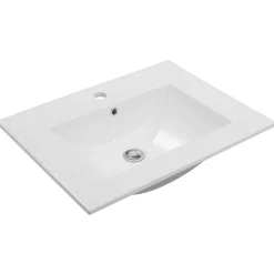 Waschtisch Amy, 60cm, Farbe: Matt-Weiss, mit 2 Schubladen und Soft-Close-Funktion