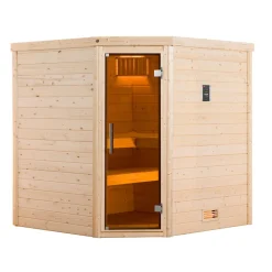 Design-Sauna Cubilis Größe 1 Sparset 7,5kW OS Glastuer und Fenster*Weka Sale