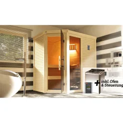 Weka Design-Saunahaus Kuopio Sparset 9,0 kW Bio S inkl analoger Steuerung