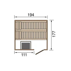 Elementsauna Halmstad Größe 1 Sparset 7,5 kW OS Massivholztuer*Weka Best