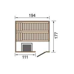 Elementsauna Halmstad Größe 2 Sparset 7,5 kW OS Massivholztuer^Weka Best