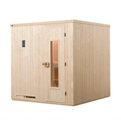 Elementsauna Halmstad Größe 1 Sparset 7,5 kW Bio S Massivholztuer^Weka Hot