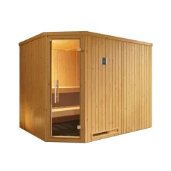 Elementsauna Varberg Größe 3 Sparset 7,5 kW Bio S Glastuer und Fenster^Weka Sale