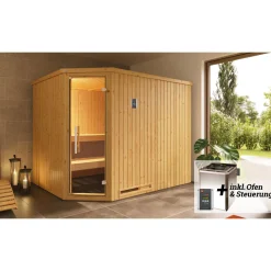 Elementsauna Varberg Größe 3 Sparset 7,5 kW Bio S Glastuer und Fenster^Weka Sale