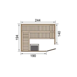 Elementsauna Varberg Größe 3 Sparset 7,5 kW Bio S Glastuer und Fenster^Weka Sale