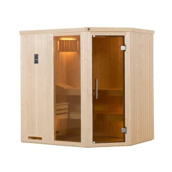 Elementsauna Varberg Eck Größe 1 Sparset 7,5 kW Bio S Glastuer^Weka Sale