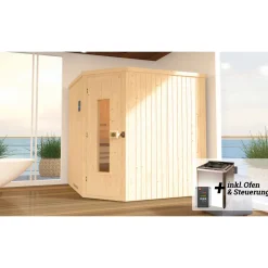 Elementsauna Varberg Größe 2 Sparset 7,5 kW OS Glastuer und Fenster*Weka New