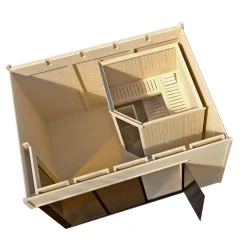 Massivholz-Sauna Valida Größe 4 Sparset 9,0 kW K inkl integrierter Steuerung^Weka Best