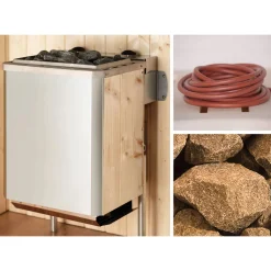 Massivholz-Sauna Valida Größe 3 Sparset 9,0 kW K inkl integrierter Steuerung^Weka Discount