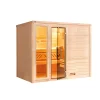 Premium Massivholz-Sauna Bergen Größe 3 Sparset 7,5 kW OS Glastuer*Weka Outlet