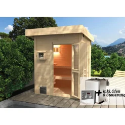 Premium Massivholz-Sauna Bergen Größe 3 Sparset 7,5 OS^Weka Clearance
