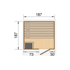 Premium Massivholz-Sauna Bergen Größe 3 Sparset 7,5 OS^Weka Clearance