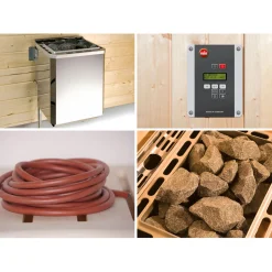 Premium Massivholz-Sauna TURKU Größe 2 Sparset 7,5 kW Bio S^Weka Best