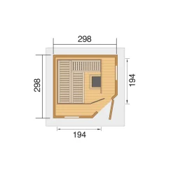 Saunahaus Kurikka Sparset 7,5 kW OS natur*Weka New